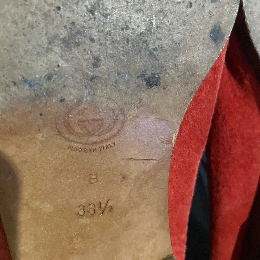 Gucci orange suede flats sz 38.5 US - Picture 6 of 8